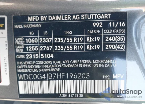 2017 Mercedes-Benz Glc 300 z USA, uszkodzony, nr VIN WDC0G4JB7HF196203